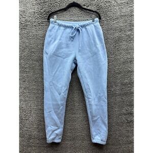 Awet NYC Embroidered Fleece Drawstring Jogger Sweatpants Light Blue Women's M